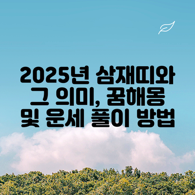 2025년 삼재띠와 그 의미, 꿈해몽 및 운세 풀이 방법